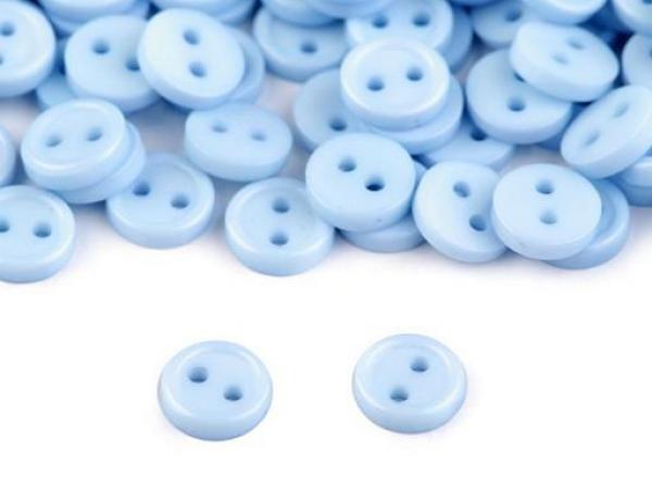 Kunststoffknopf zweilöchrig Mini Ø 7 mm Babyblau